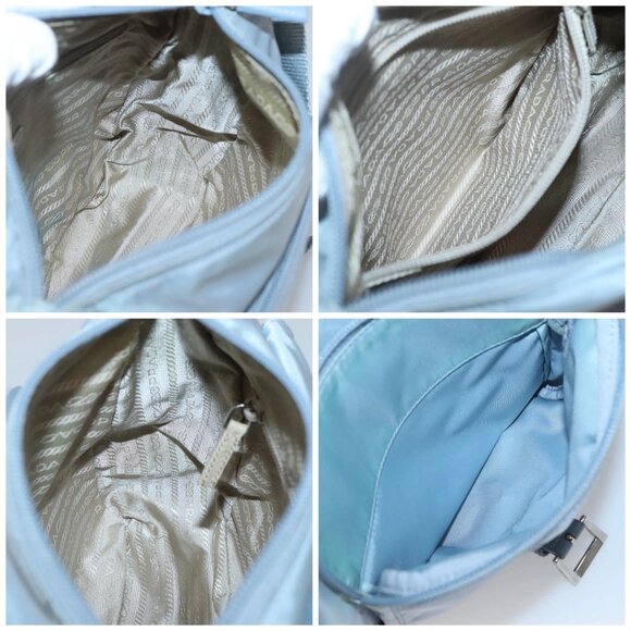 PRADA Shoulder Bag Nylon Light Blue Silver Auth - Picture 15 of 16